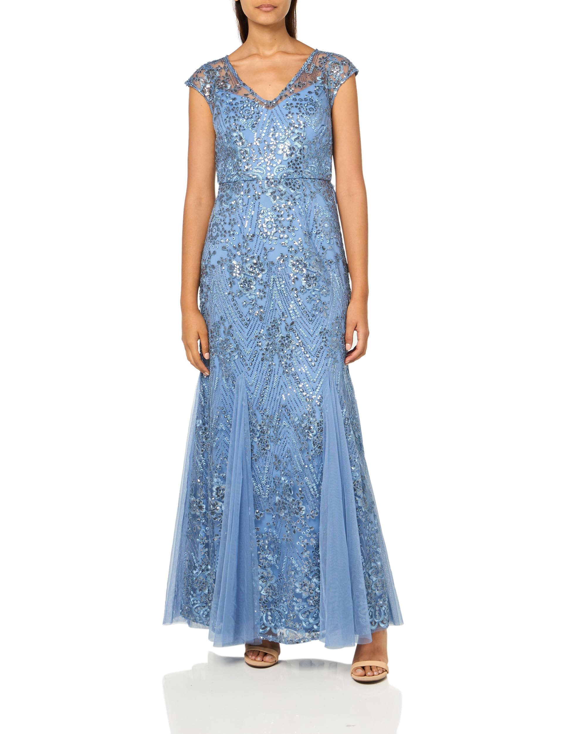 Alex Evenings Women's Long Fit and Flare Dress Godet Detail (Petite and Regular)