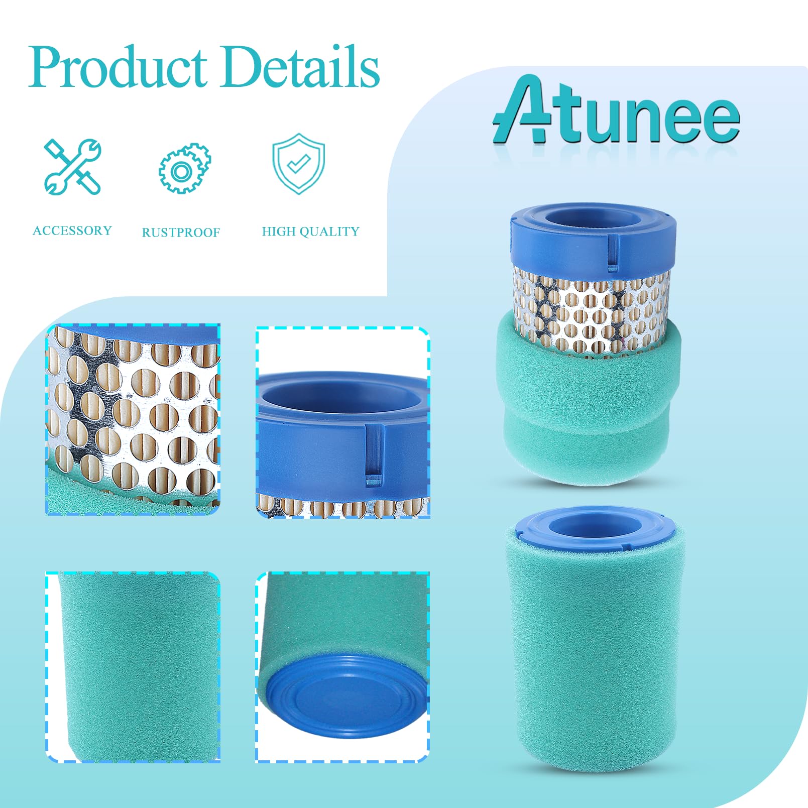 Lot De 2 Filtres à Air Kohler Avec Pré-filtres - Compatible CH395, CH440, Références 17 083 03-S, 17 083 21-S, Etc.