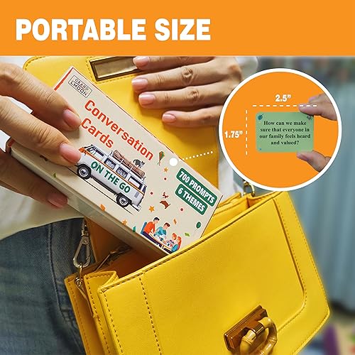 Miniatura 4 de 700 tarjetas de conversación con 6 temas y juego de preguntas divertidas para adultos y niños, perfecto para cenas familiares, viajes por carretera