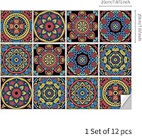 Vista 30 de Lukery Azulejo de despegar y pegar, impermeable, para cocina, mandala, azulejos autoadhesivos, azulejos de PVC, azulejos de pared, azulejos