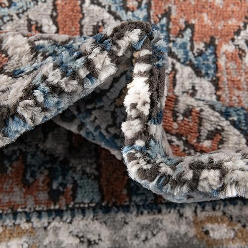 Miniatura 7 de Unique Loom Colección Nyla - Alfombra de área - Princesa (2 pies x 3 pies 1 pulgada, rectangular, rosa salmónmarrón)