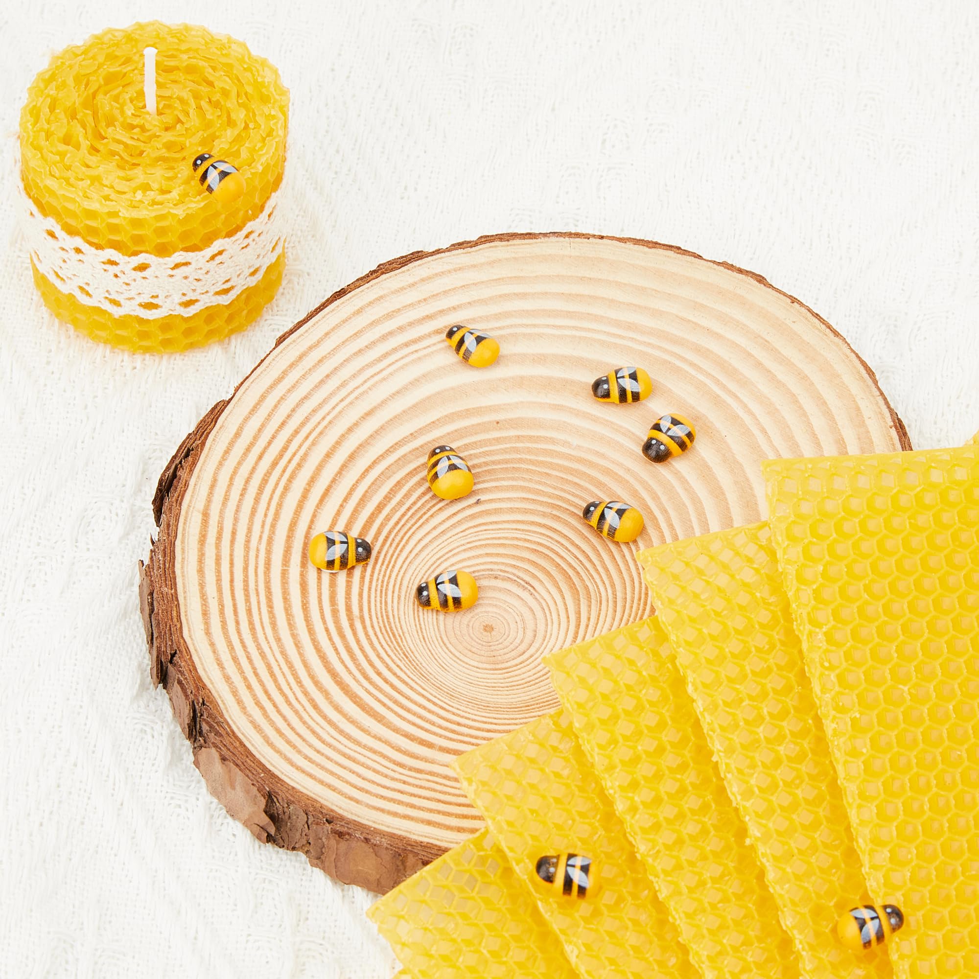 HASSLICKIT Natural Beeswax Candle Making Kit for Kids and Adults-12 Beeswax Sheets for Candle Making Rolling DIY Kits (Natural Yellow Color, 8 x 8 inch) - Image 3