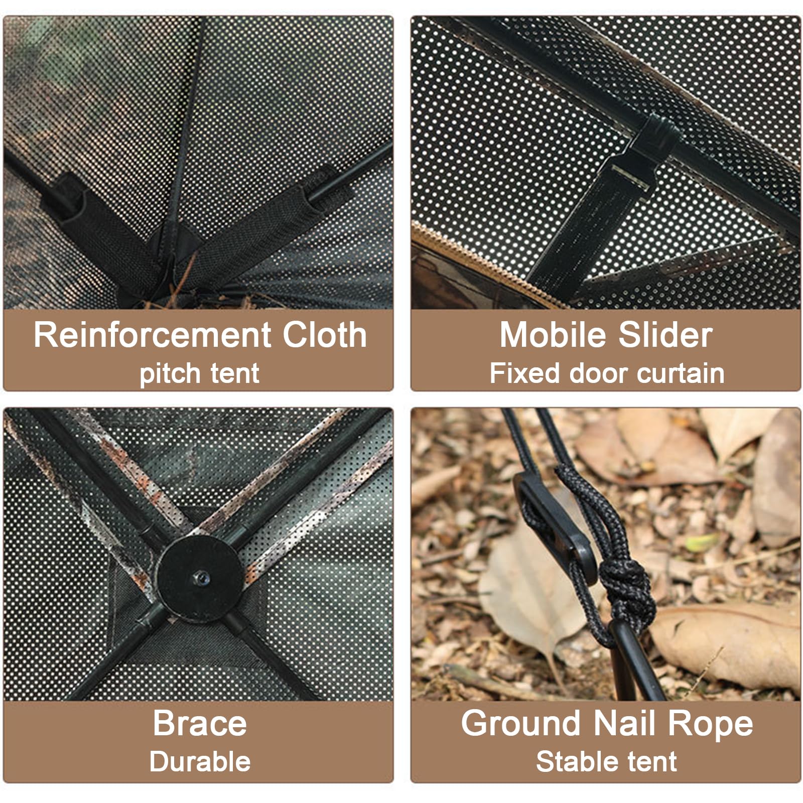 Tenda Pop-up per Cervi da Caccia - Tenda da Terra Visibile a 270° con Borsa per Il Trasporto, Tenda da Caccia Portatile Durevole per 2-3 Persone per Caccia al Tacchino E al Cervo