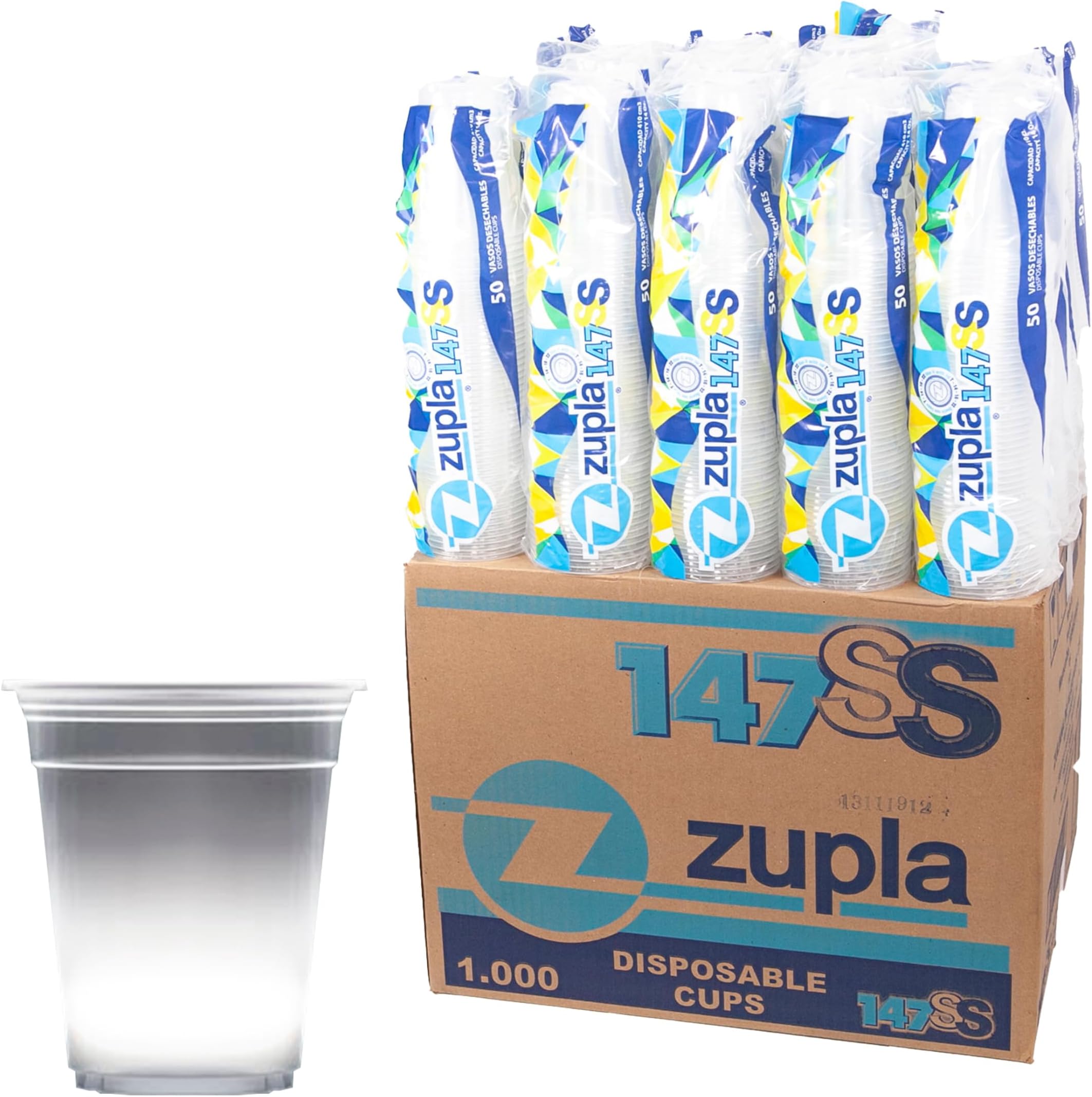 Zupla Clear Plastic Cups, Disposable Cups, Polypropylene