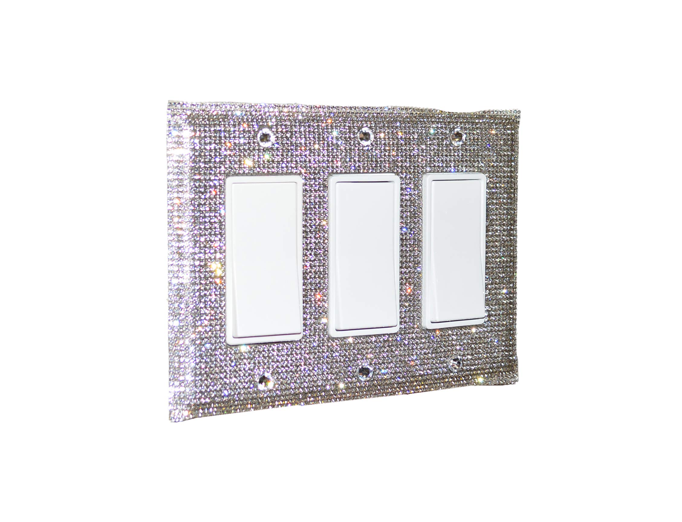 Bling Rhinestone Wall Plate Cover (Triple Rocker)
