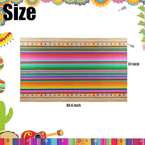 Miniatura 3 de GGDE Mantel de plástico para fiesta mexicana, 2 unidades, diseño de Cinco de Mayo, decoración de fiesta mexicana, suministros de decoración para