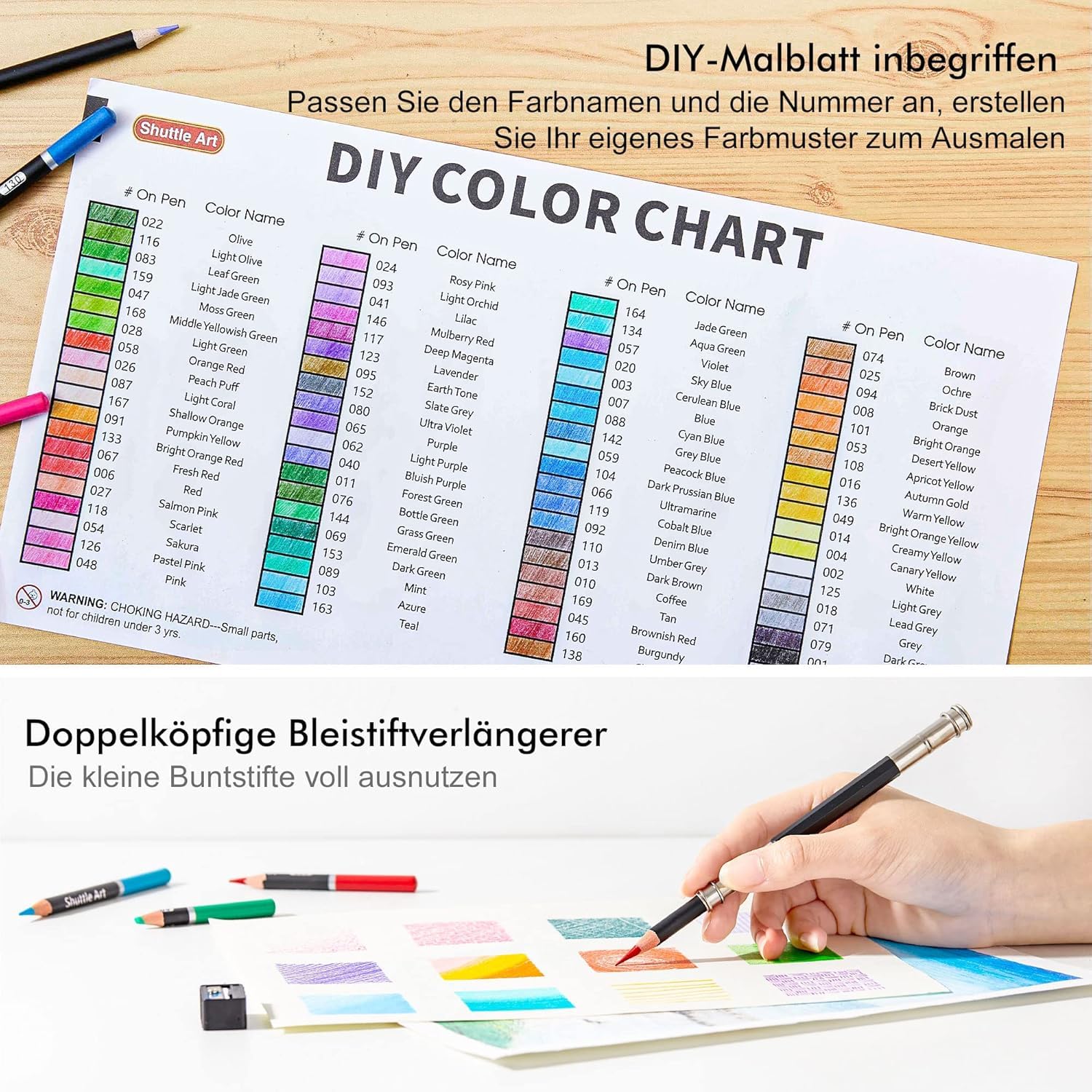 Shuttle Art Buntstifte Set, 80 professionelle Buntstifte für Erwachsene und Kinder, Farbstifte Set mit Malbuch, Skizzenbuch, Spitzer, Bleistiftverlängerer und Eisenbox, Buntstift Kinder, Holzstifte