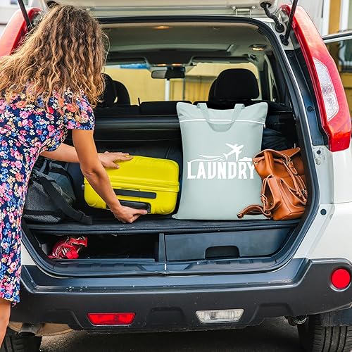 Miniatura 5 de Fiodrimy Bolsa grande de viaje para lavandería, lavable, impermeable, bolsa de ropa sucia, bolsa de entrenamiento para gimnasio, lavandería, ropa