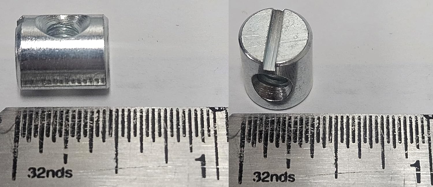 (100) Cross Dowels/Barrel Nuts - 10-24 12mm X 10mm Zinc-Plated CNC