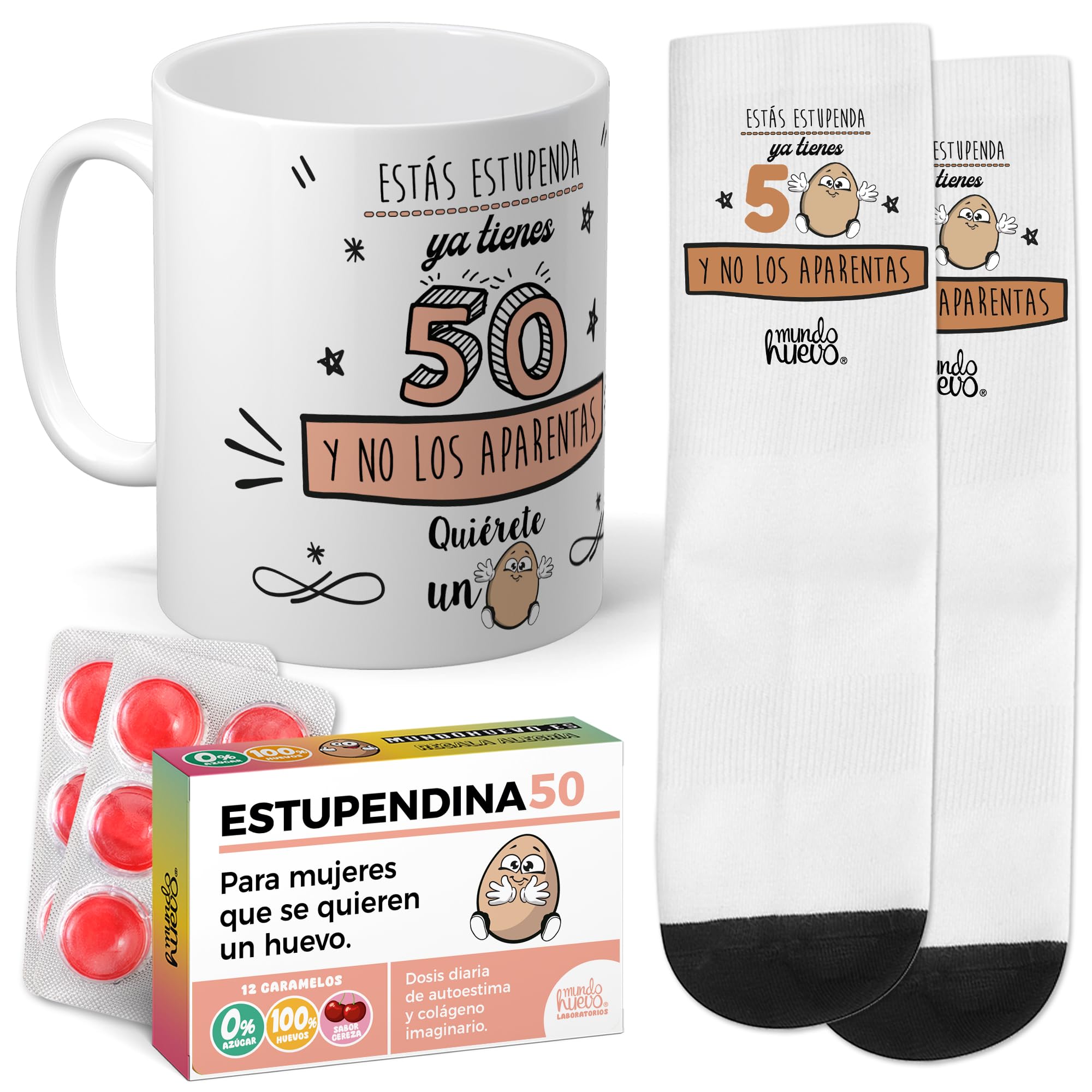 mundohuevo Super Regalo Personalizado para 40 cumpleaños Hombre | Taza de Cerámica + Calcetín 40 hombre + Caramelos |Mis huevos ya tienen 40 años | Detalle Original Día del Padre, amigos — view 13