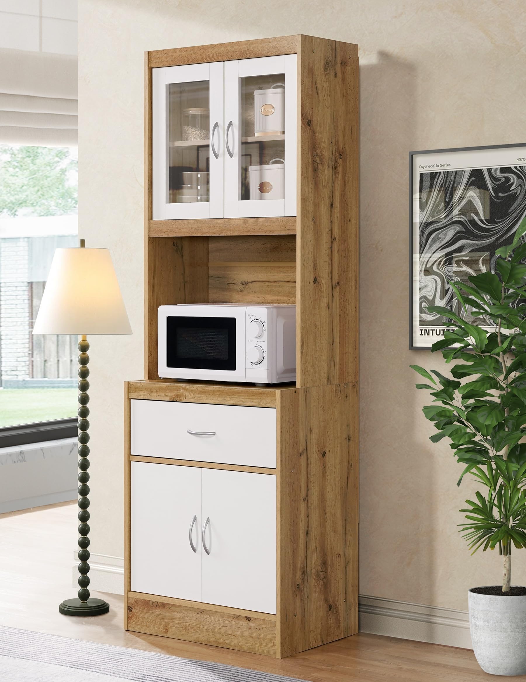 DeckUp Zeus Kitchen Cabinet (Wotan Oak & White, Matte Finish)-image-11