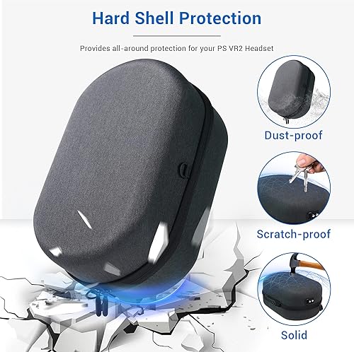 Miniatura 4 de CYNOVA Funda de transporte para PlayStation VR2, PlayStation 5 VR auriculares y controles táctiles, bolsa de almacenamiento de viaje, funda PS VR2