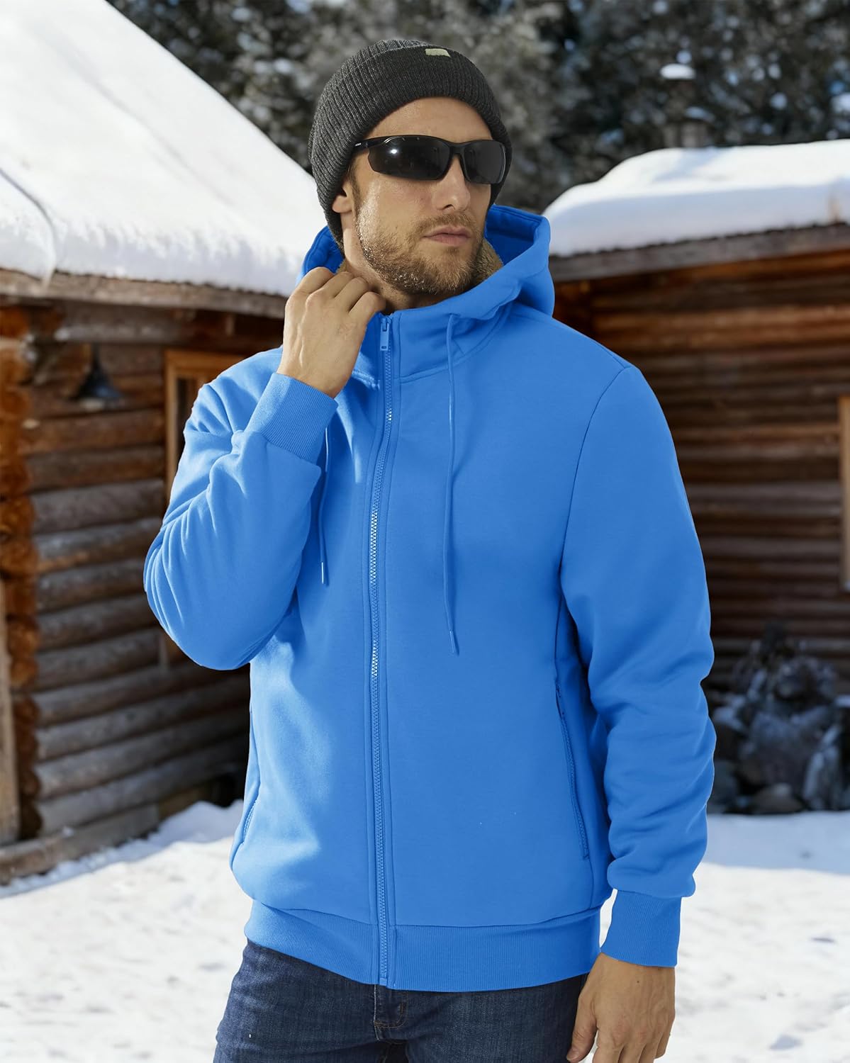 Boladeci Men's Sherpa Lined Hoodie Jacket Winter Warm Heavy Weight Zip Up Hooded Sweatshirt Thick Fleece Coats - Image 2