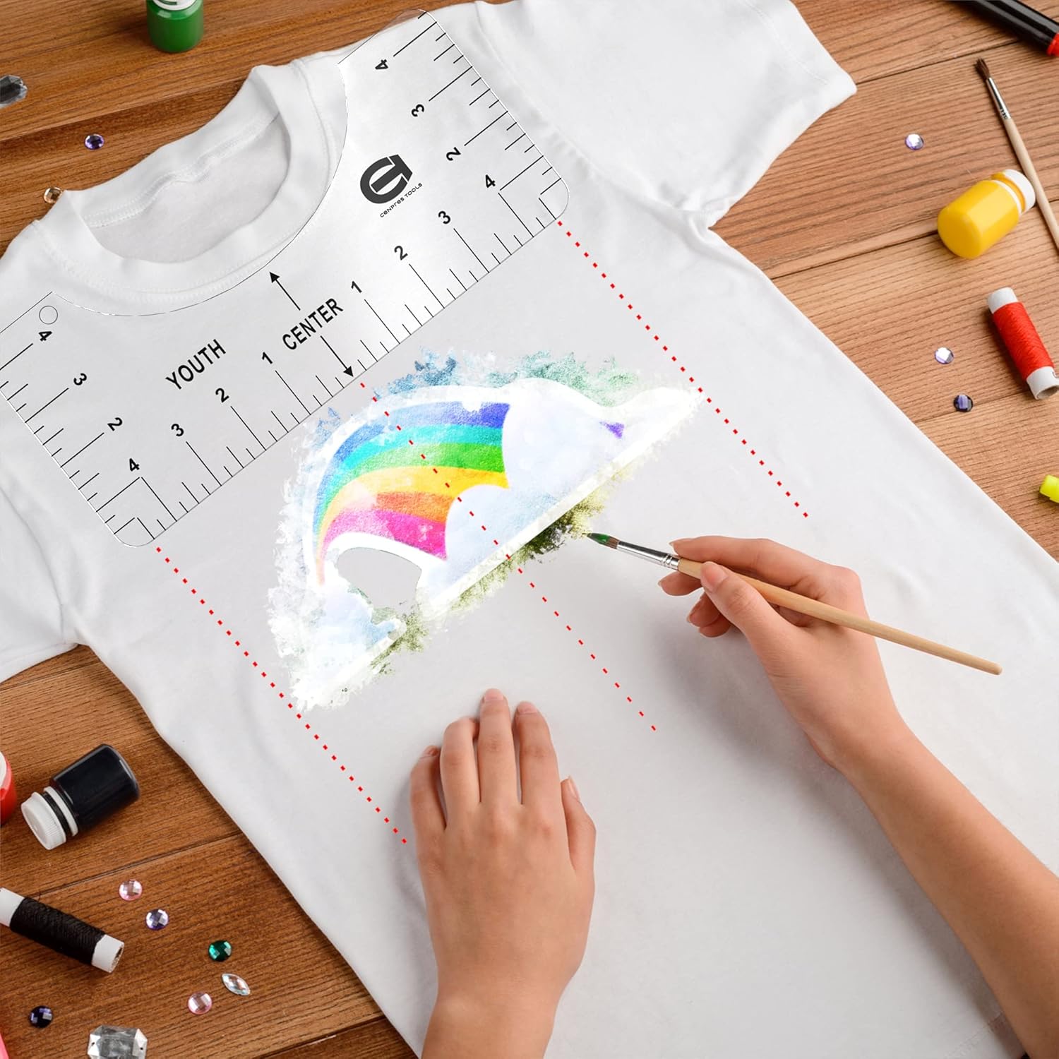 Tshirt Ruler Guide 6pcs for T Shirt Vinyl Alignment | Best Tool for Adult, Youth, Toddler, Infant | Flexible Ruler Accessories for Heat Press Sublimation by Cenpres Tools (Transparent) : Arts, Crafts & Sewing