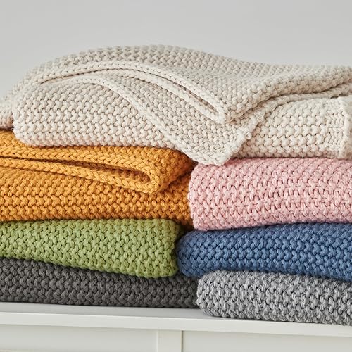 Longhui bedding Manta de punto trenzado grueso para sofá, cama, otoño, ligera, suave y acogedora, manta decorativa de 51 x 63 pulgadas, regalo de