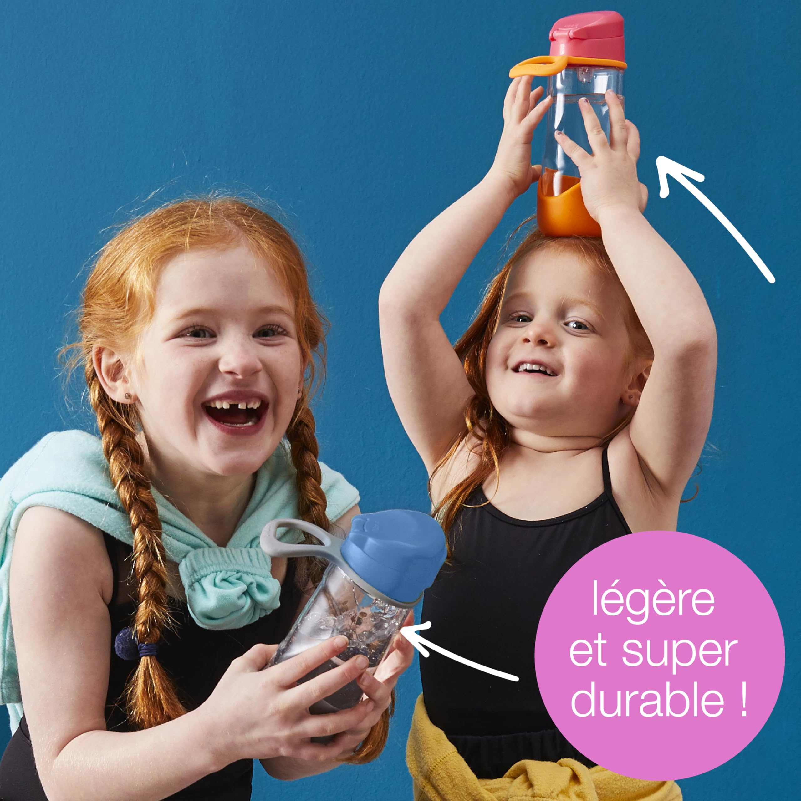 b.box Gourde Sport à Bec | Bouteille d'Eau à Préhension Facile et Couvercle Étanche | Design Moderne et Cool Adapté aux Enfants, Inclinez et Sirotez | 450 ml