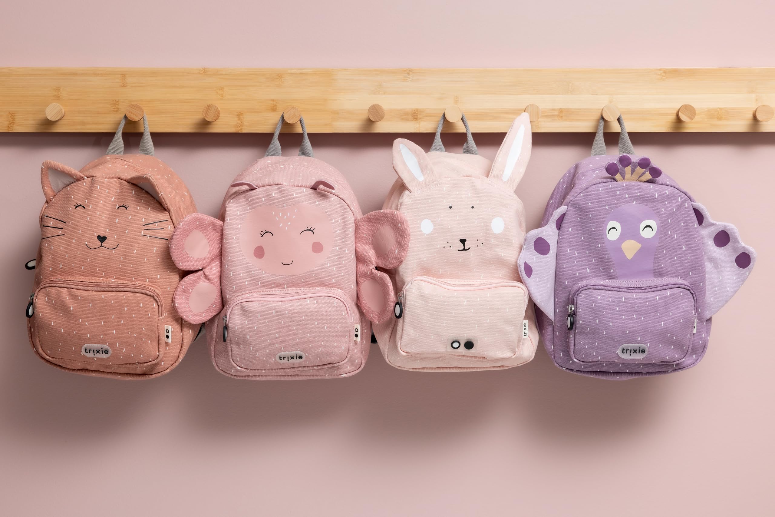 Trixie Mochila escolar pequeña, mochila repelente al agua para niños, pequeña bolsa de gimnasio, primera mochila para niño o niña