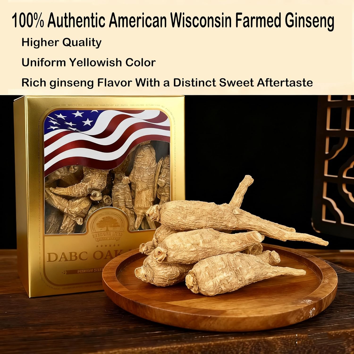 American Wisconsin Ginseng Root 8oz 100% Authentic 美国威斯康辛州 原枝西洋参 花旗参 Hand-Selected Cultivated Wisconsin Farmed American Wild Ginseng Energy for Men & Women Large 8oz/Box