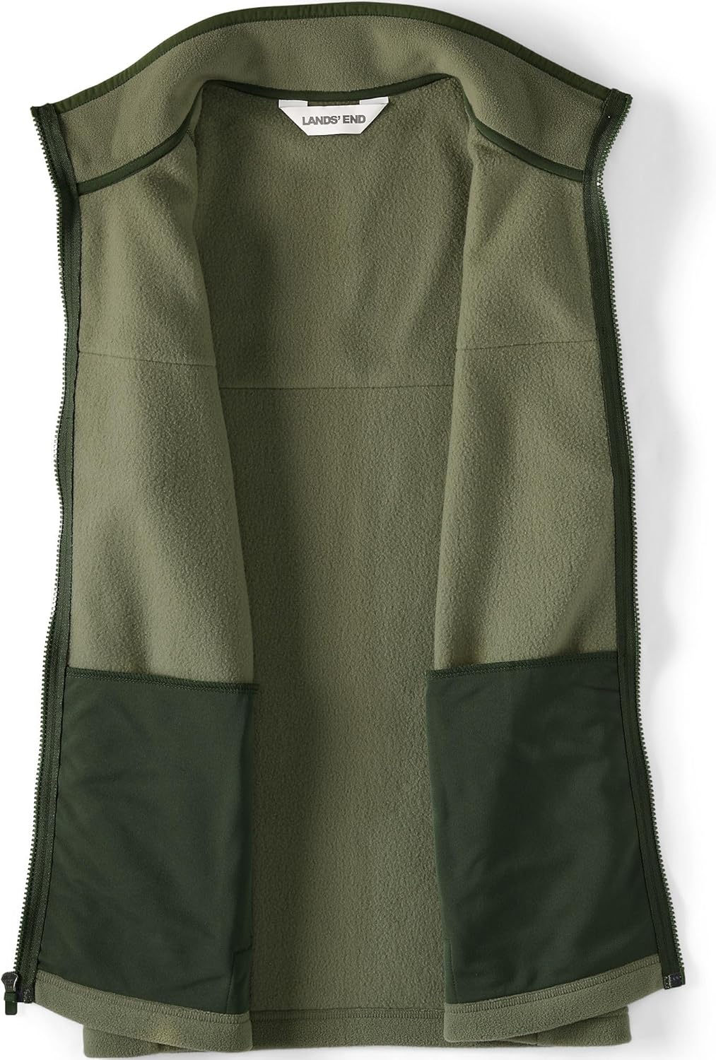 Lands' End Men's Anyweather RainDefense Fleece Vest XX-Large River Stone Green - Image 4