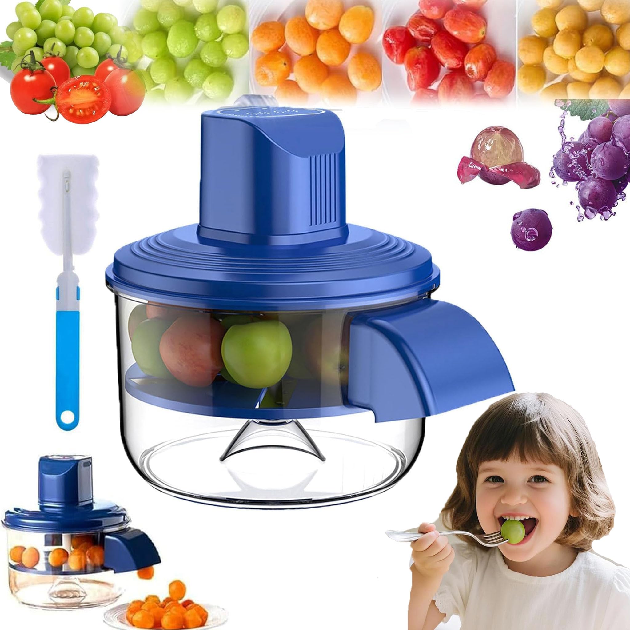 Eplucheur Electrique, Eplucheur Pomme De Terre Electrique, Automatique Sans Fil, Rechargeable USB, Rapide Et Facile À Nettoyer Pour Cuisine, Pour Pommes De Terre, Raisin, Ail, Tomates (bleu)