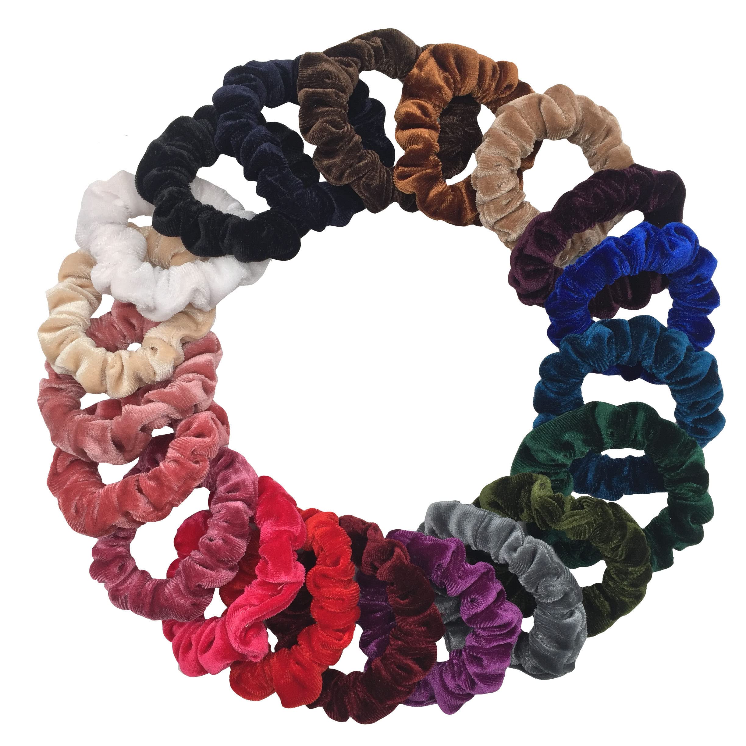 10/6 sztuk/partia Velvet Hair Scrunchies Pack Girl Elastyczne gumki do włosów Nakrycia głowy Kucyk Holder Set Akcesoria do włosów Solid No Crease-02-Navy-blue (16)