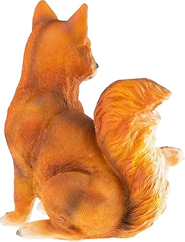 Miniatura 3 de CLEVER GARDEN Bonita estatua de jardín de resina, decoración de escultura de animales de poliresina para patio al aire libre, familia de zorros