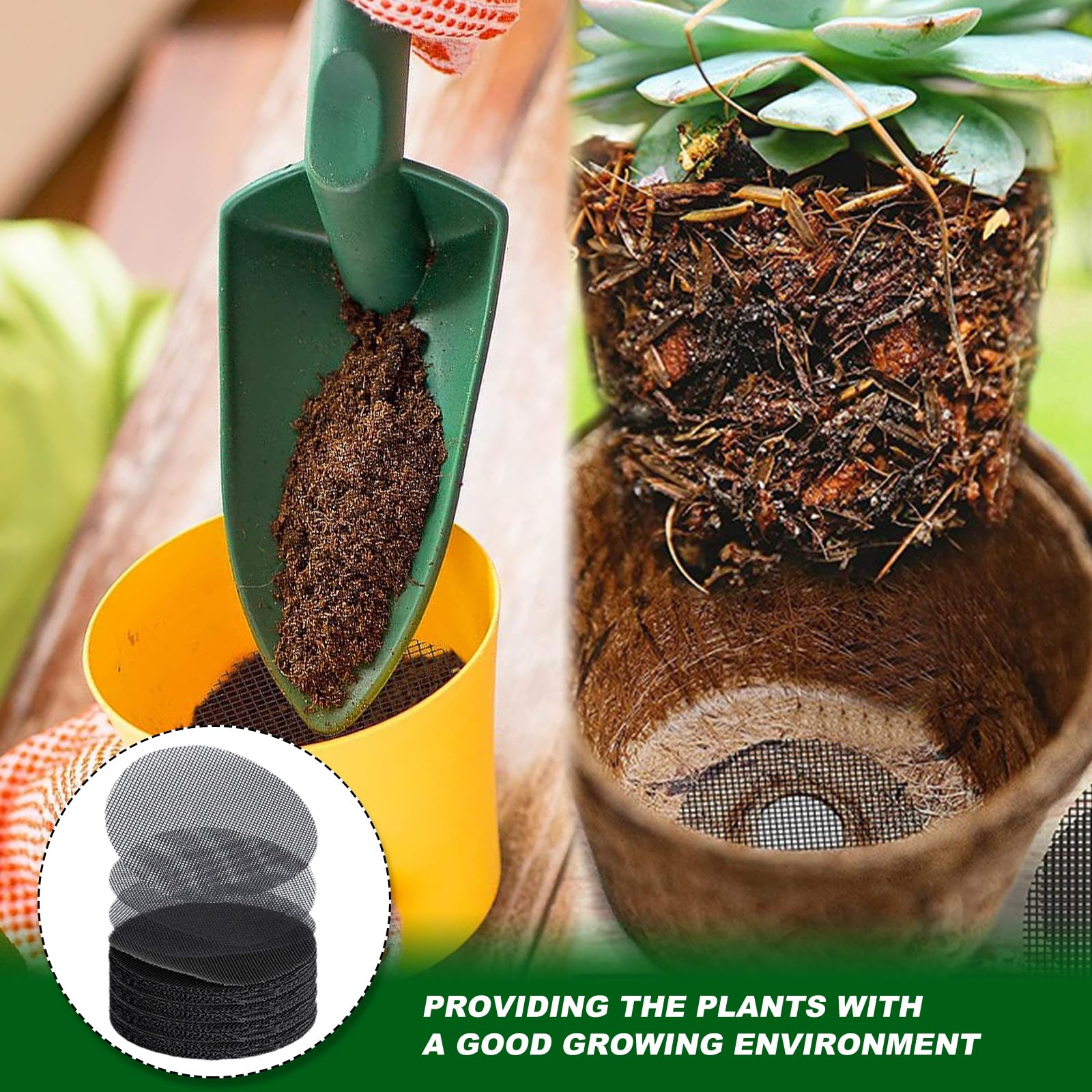Paquet De 10 Tapis En Maille Pour Trous De Pot De Fleurs Pour Retenir