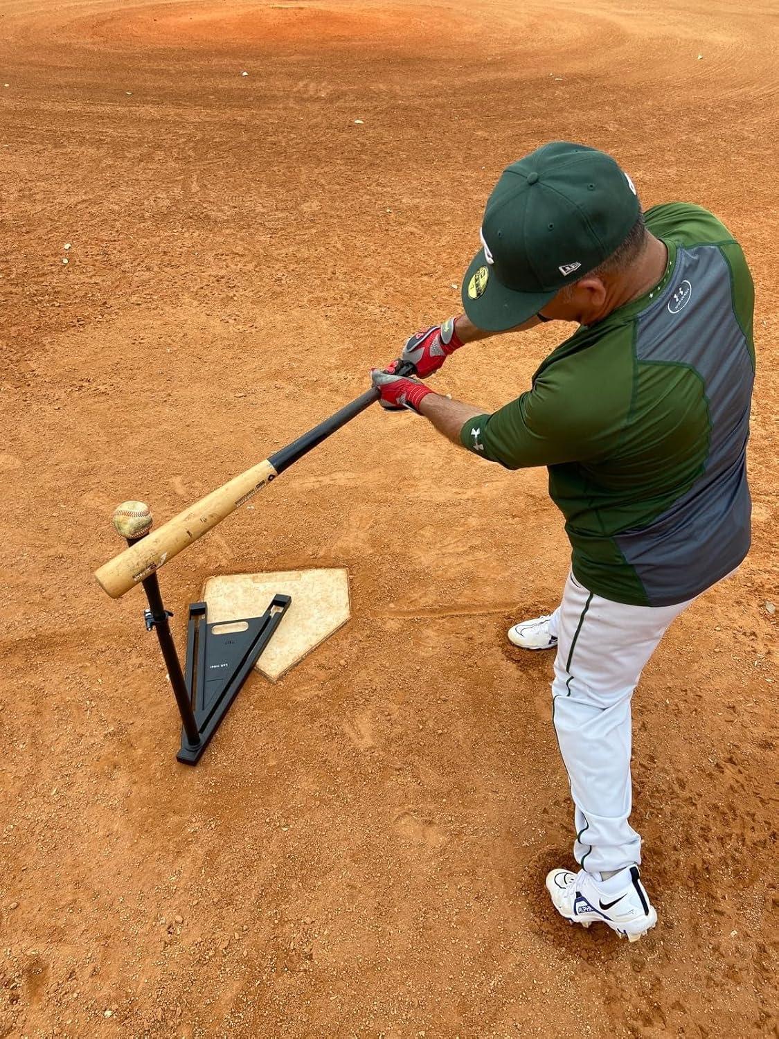 TBT Batting Tee | Adjustable Height Training Tee for Kids & Adults | Patent Approved Slider Base for Multiple Angles | Industrial Steel Stem & Weighted Base | Hand Rolled Flextop