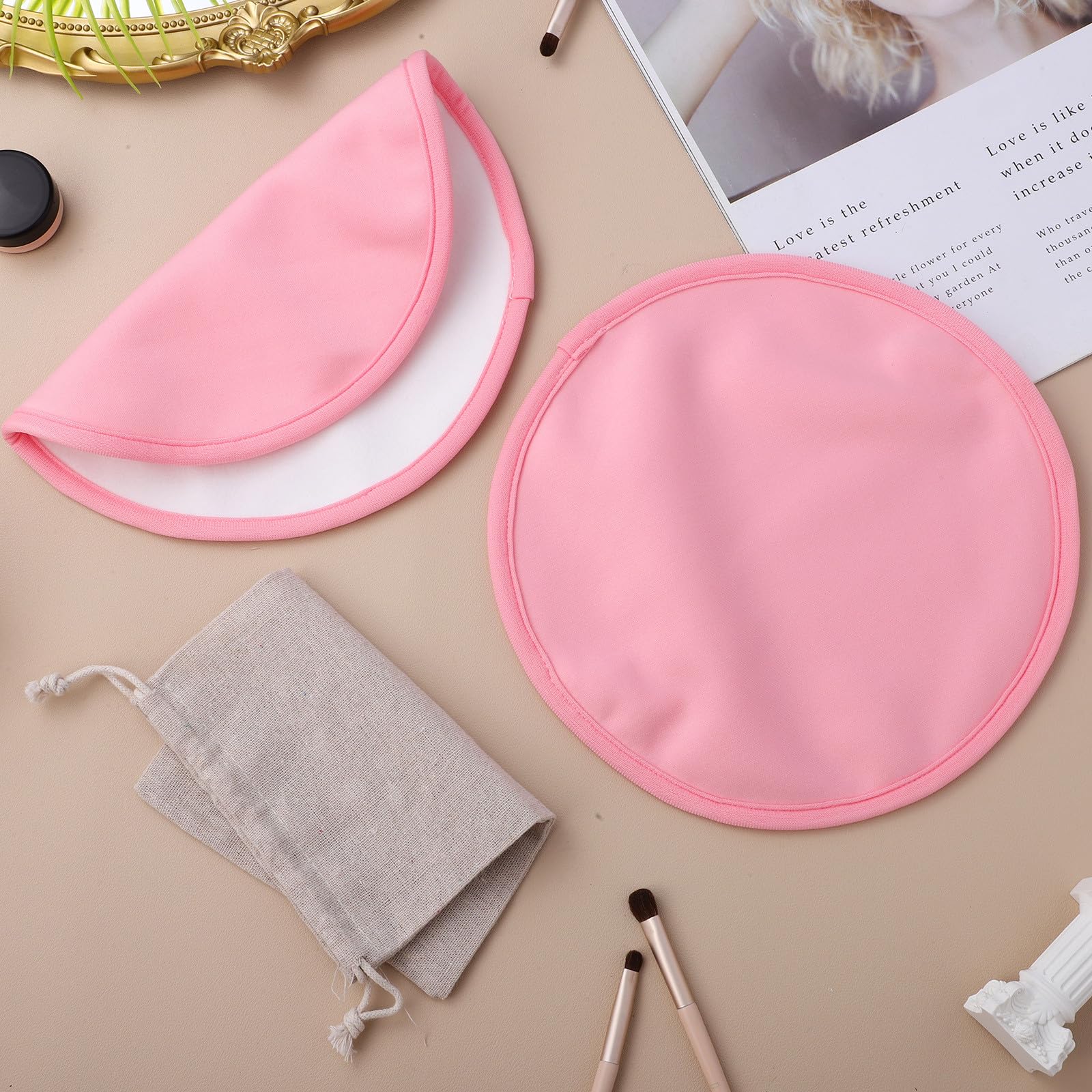 Alasum 2 Pcs Castor Oil Breast Packs with Skin-friendly Cloth Pads and Storage Bag, Reusable, Adorable and Gentle Breast Wraps for Nursing, Measuring 9.63x9.63x0.12 Inches — view 5