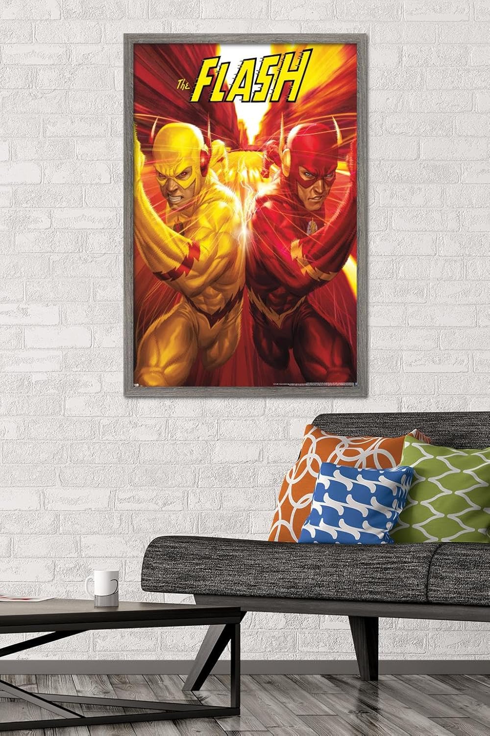 Trends International DC Comics - The Flash and The Reverse Flash - Race Wall Poster, 22.375" x 34", Black Framed Version