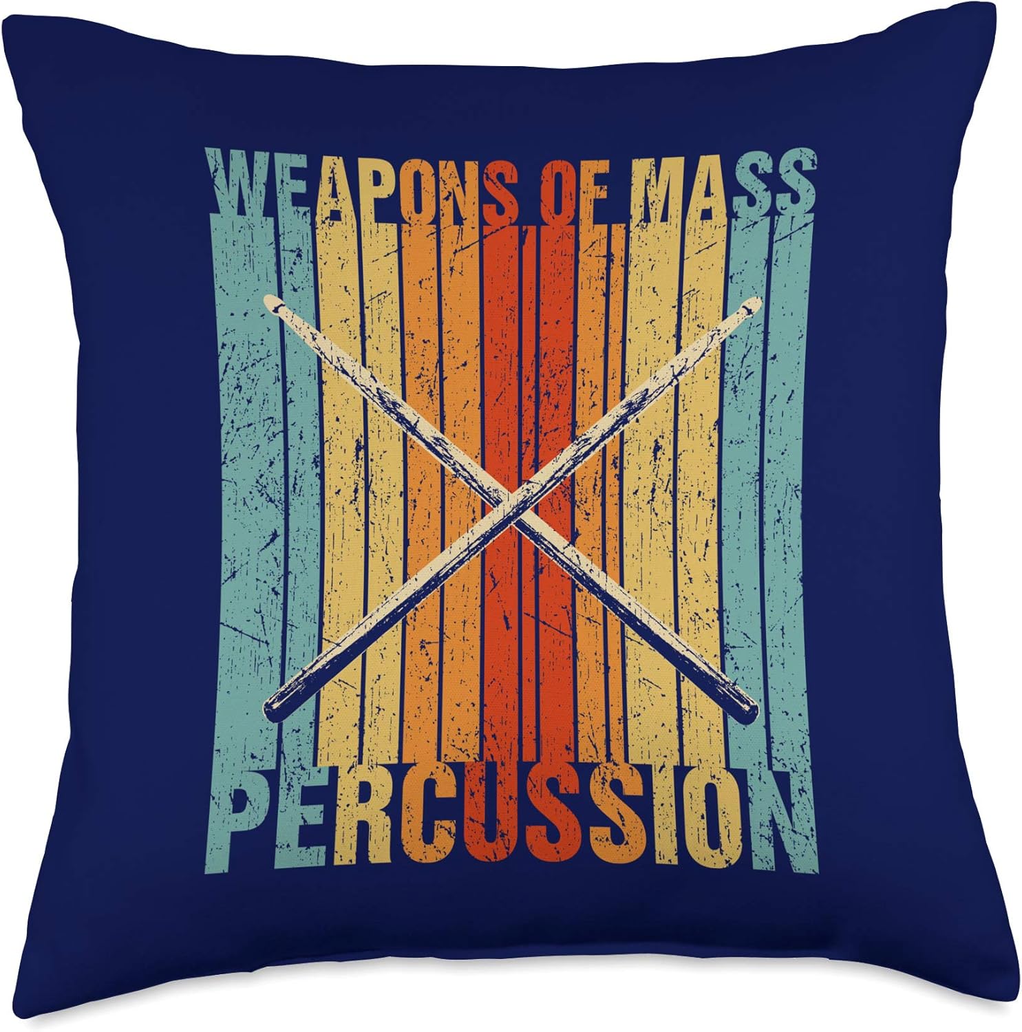 Weapons of Mass Percussion Fun Drumming Musician Drum Stick Throw Pillow