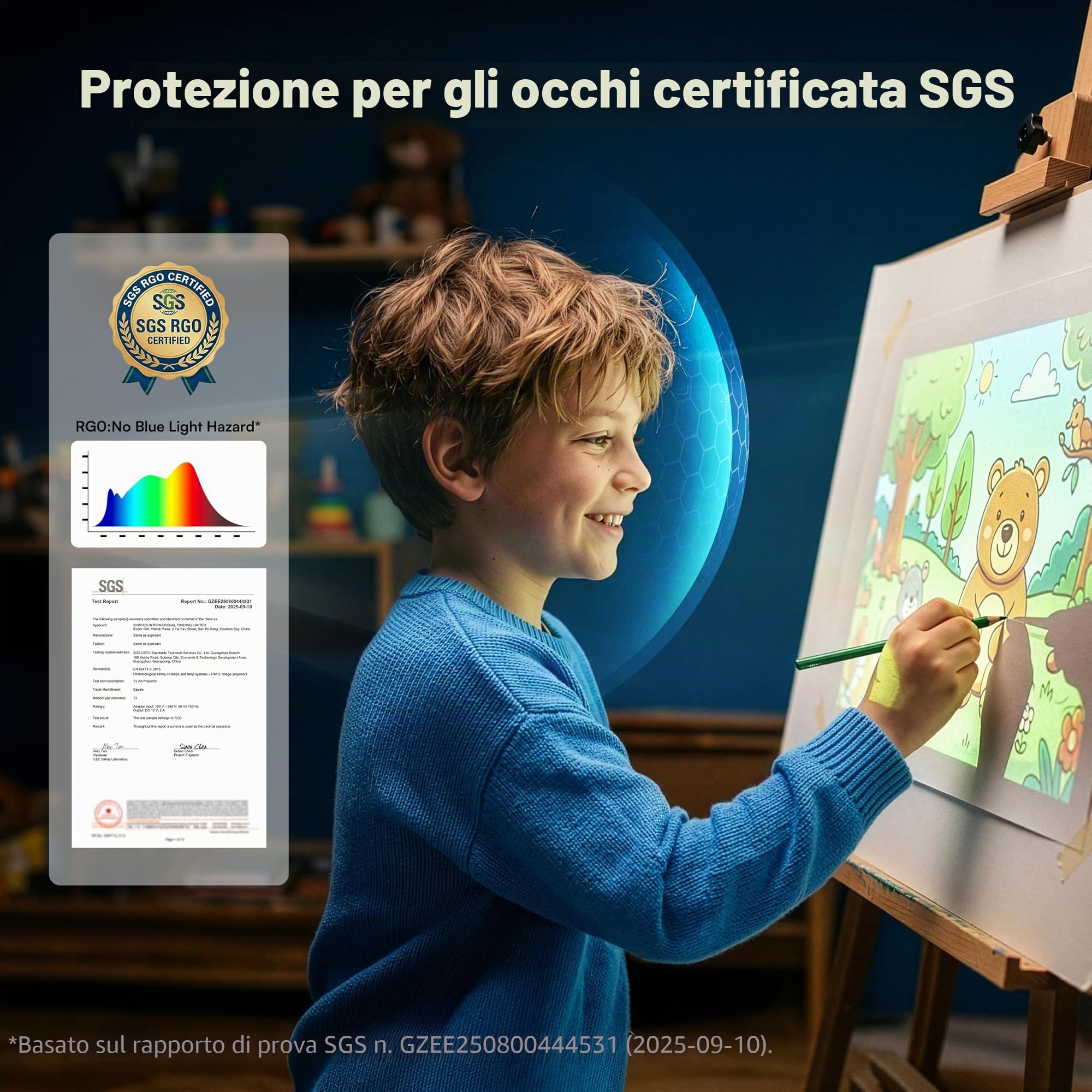 Caydo Proiettore da Disegno T3 per Bambini, Giocattolo Sicuro per Gli Occhi per Imparare a Disegnare con 700+ attività & App, Regalo Educativo per Ragazze Ragazzi età 5-12