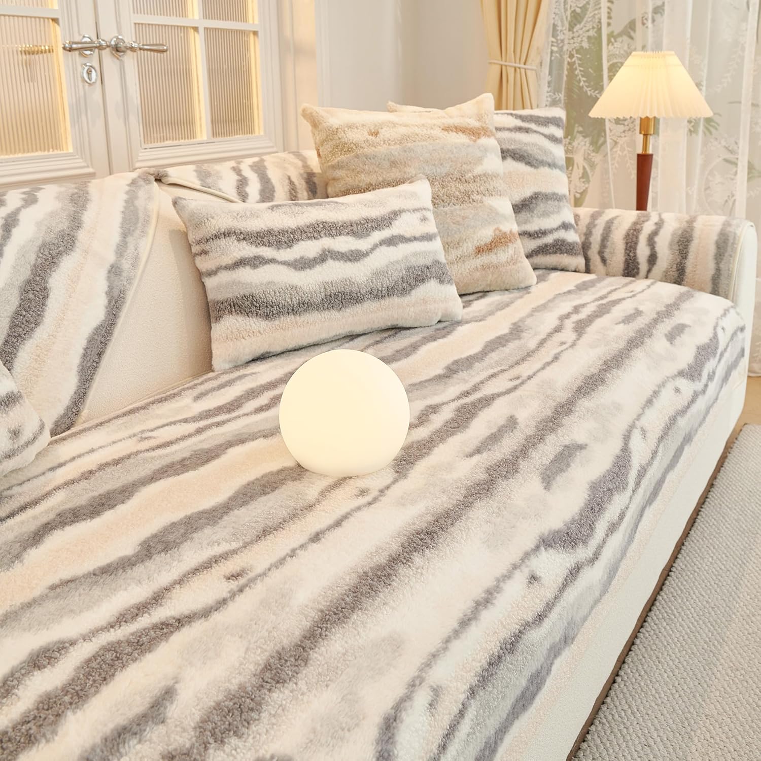 MYSKY HOME Couch Cover for Dogs Sectional Sofa Cover for 3 Cushion Couch Sofa L Shaped Furniture Protector Non-Slip Geometric Slipcovers for Pets Kids, 35" x 70" 1 Pack