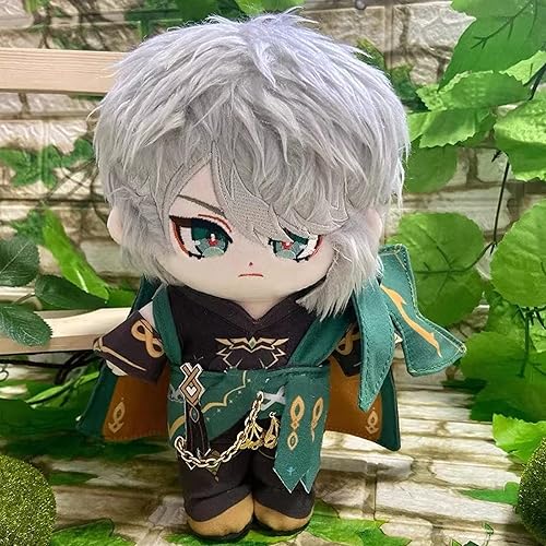 Miniatura 4 de CALEMBOU Figura de peluche de anime de Al Haitham, muñeca de vestir de 8 pulgadas, decoración de peluche suave y colección de regalo para fanáticos