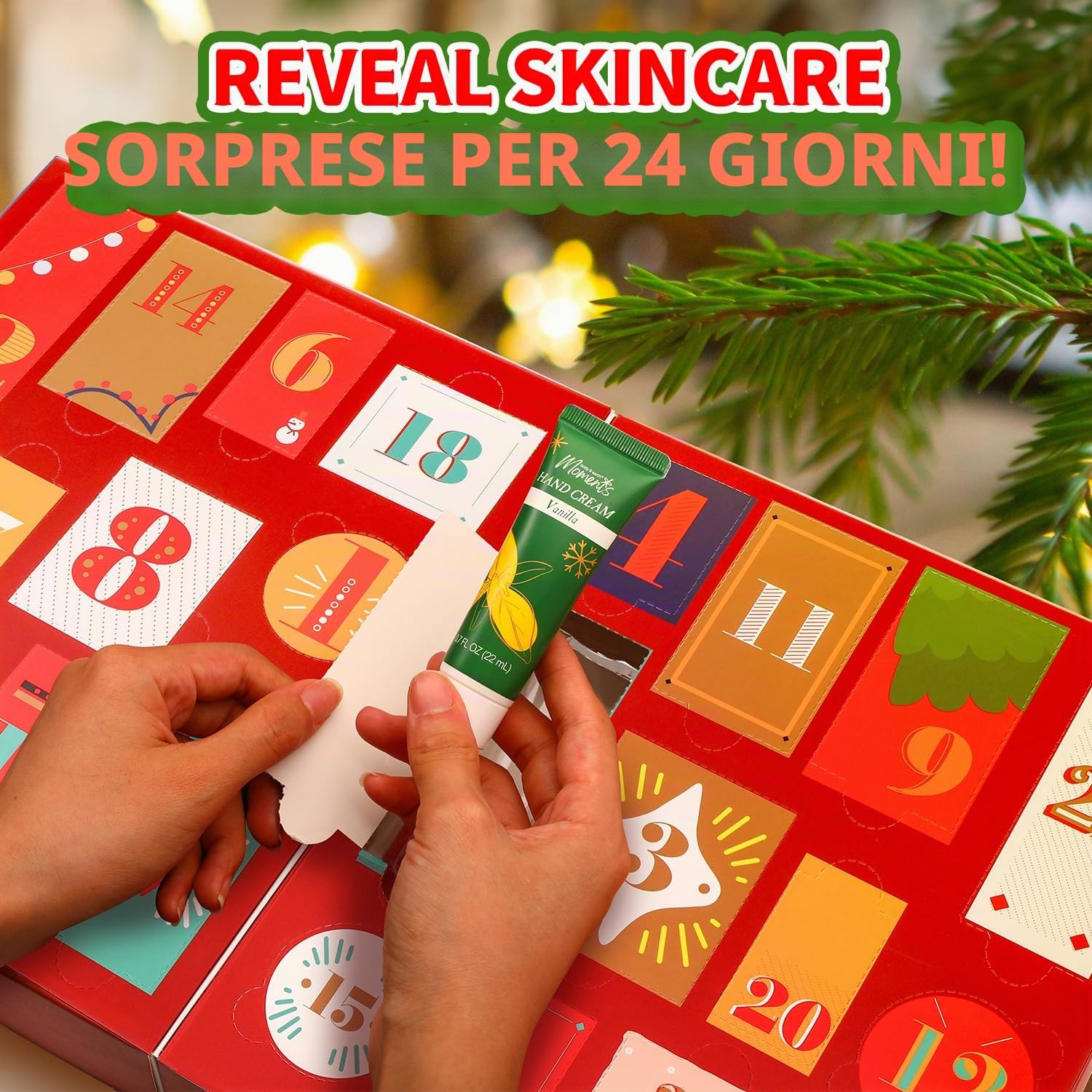 BODY & EARTH Regali di Natale per donne, set da 24 pezzi, set da bagno per Natale con confezione regalo, candela profumata, bagno di schiuma, decorazione natalizia, fidanzata, regalo natale donna