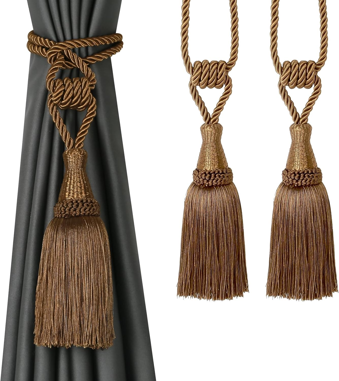 BEL AVENIR Curtain Tiebacks Handmade Holdbacks for Curtains