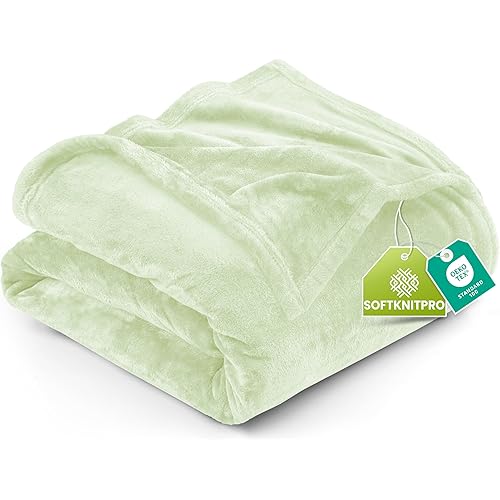 Utopia Bedding Fleece Blanket King Size Sage Green 300GSM Luxury Fuzzy Soft Anti-Static Microfiber Bed Blanket (90x102 Inch)