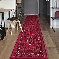 Vista 45 de Antep Rugs Alfombras Oriental - Alfombras tradicionales de 2 x 7 pies (antideslizante) de bajo perfil con parte trasera de goma para interiores Azul
