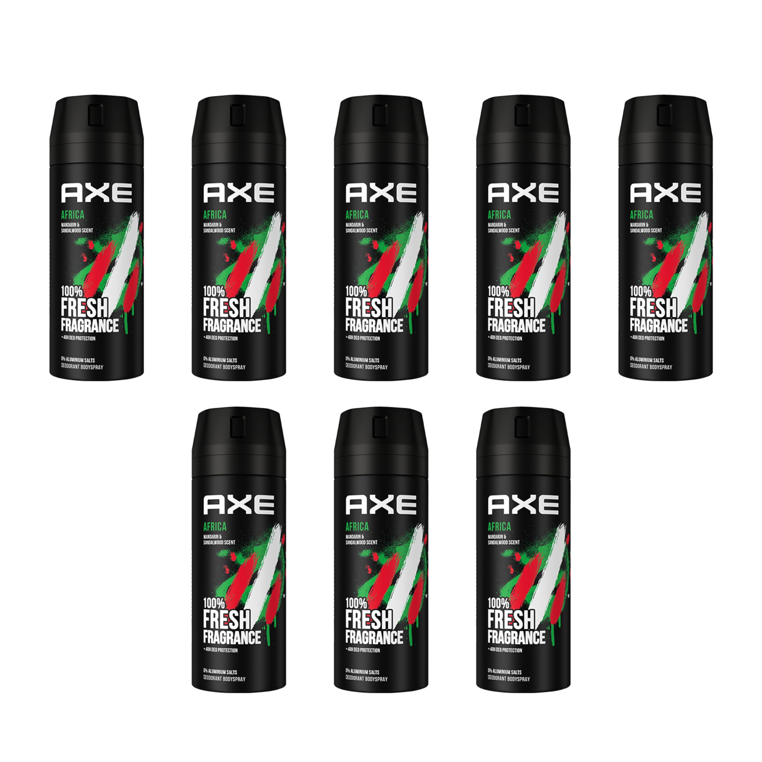 AXE Dezodorant do ciała Africa 8 x 150 ml dezodorant dla mężczyzn i mężczyzn, bez aluminium