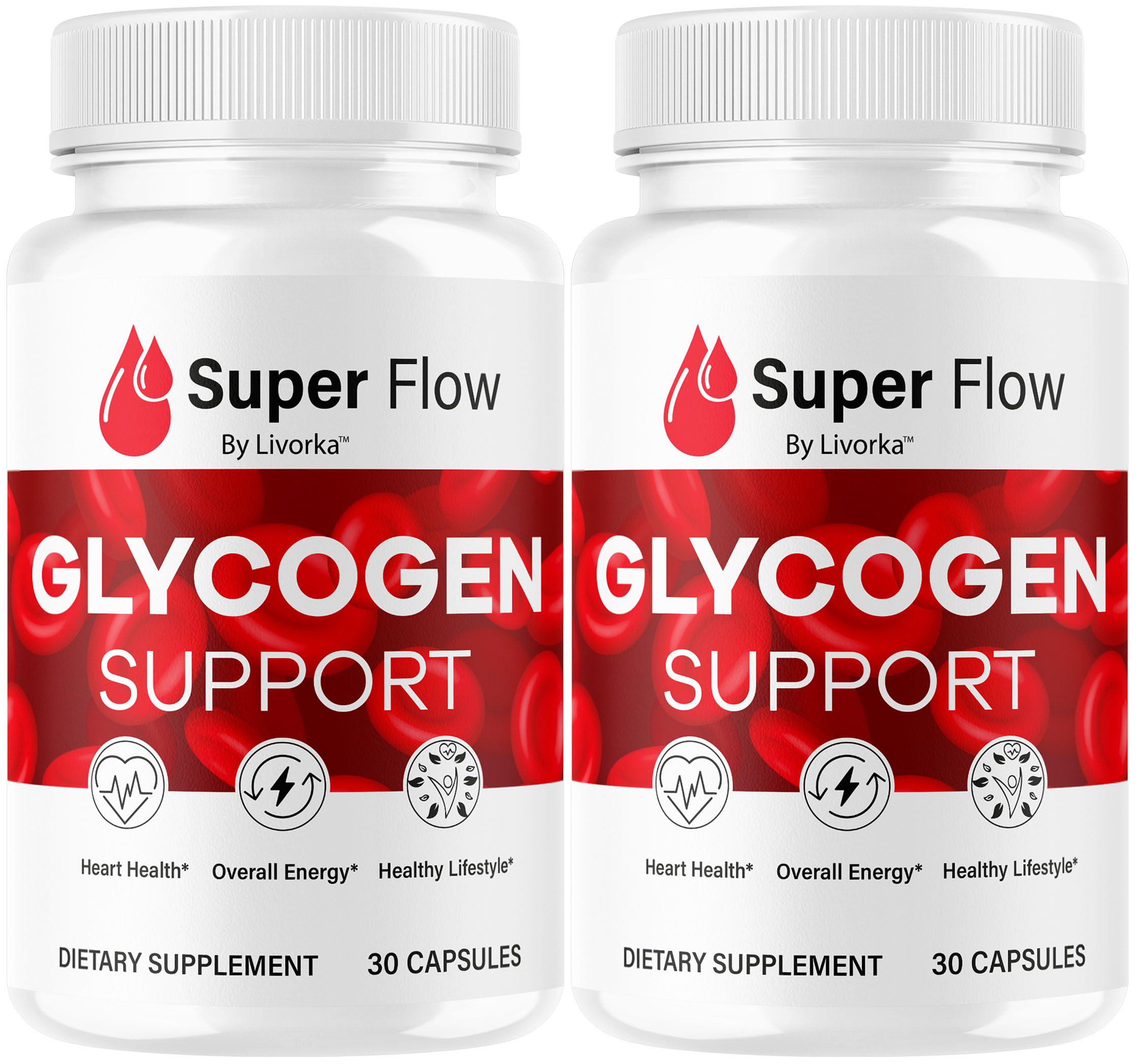 (2 Pack) Super Flow Glycogen - SuperFlow Glycogen Support Capsules, Super Flow, Official SupperFlow Glycogen Support, 60 Capsules for 2 Months