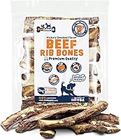 Vista 10 de Huesos de perro de un solo ingrediente, fabricados en Estados Unidos, huesos de costilla de carne de res de 8 a 10 pulgadas, huesos naturales
