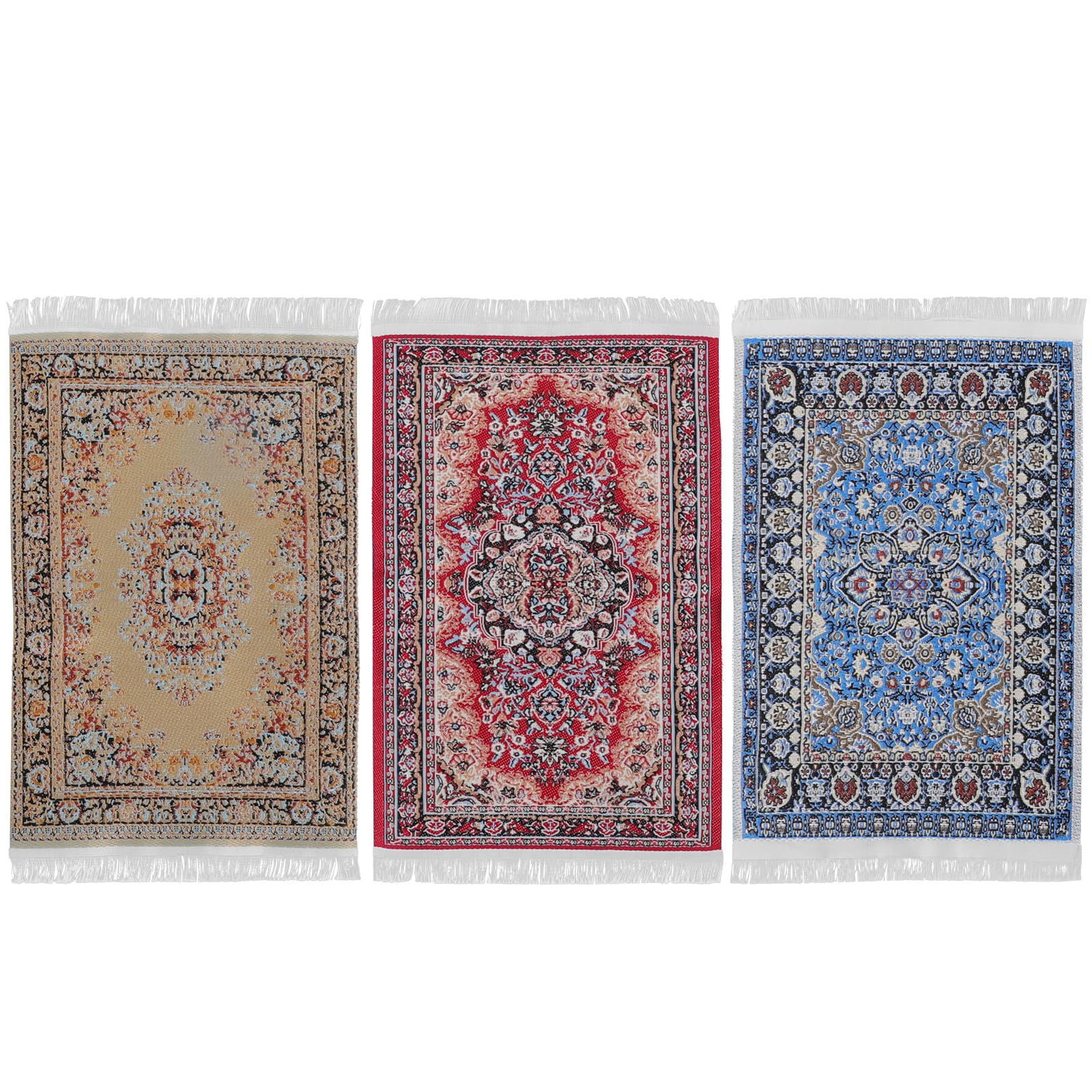 Mobestech 3pcs Doll House Rug Dollhouse Floor Mini Rug Dollhouse Floor Rug Dollhouse Miniature Rugs Dollhouse Decoration Miniature Carpet Decoration Mud Door Mat Furniture Turkey Child Cloth