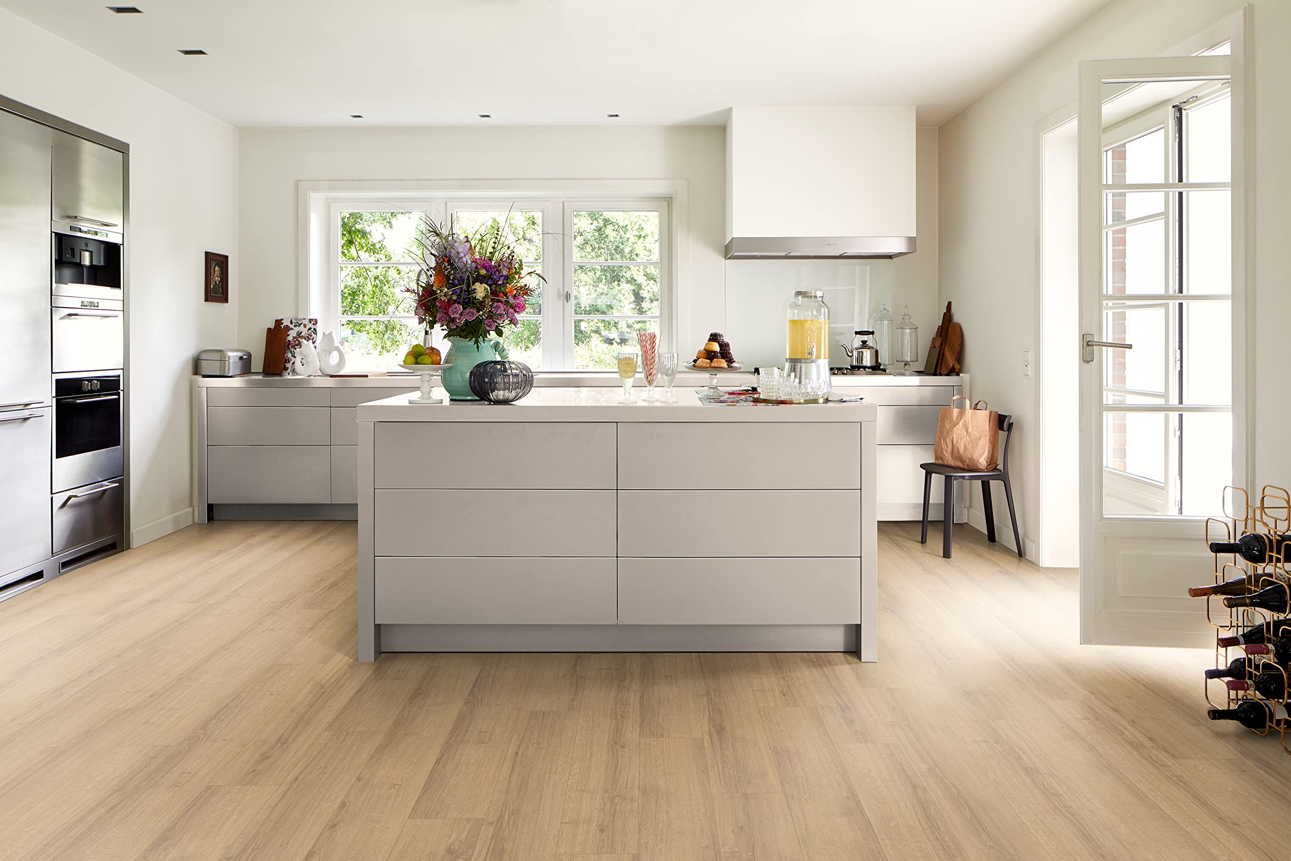 EGGER Laminatboden Aqua Clic It EL1007 Sherman Eiche honig (8mm, 1,995m²) | authentische Holzoptik | | Einfache Verlegung durch Klicksystem | Praktisch & wertbeständig