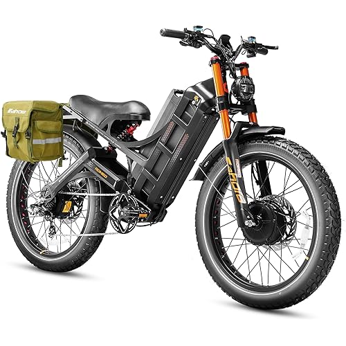 eAhora Romeo Pro 3/2 [2026] 46-50 Mph Electric Bike for Adults, Peak 5600W Dual Motor Ebike, 60V/52V 80Ah/70Ah 250 Miles Long Range E Bike, 26”*4.0 Fat Tire Air Full Suspension Off-Road E-Bike