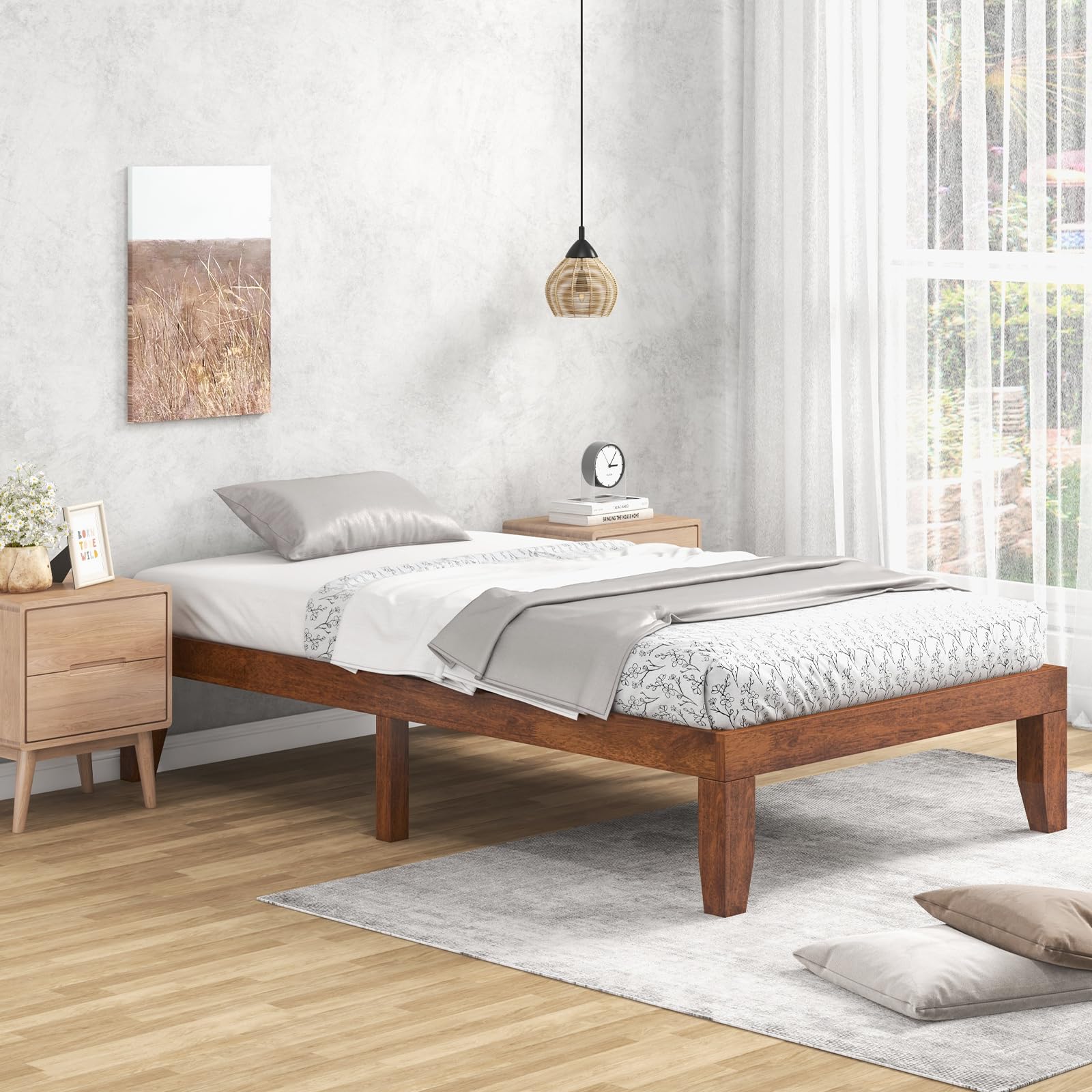 Amazon.com: KOMFOTT 14 Inches Wood Platform Bed Frame Twin