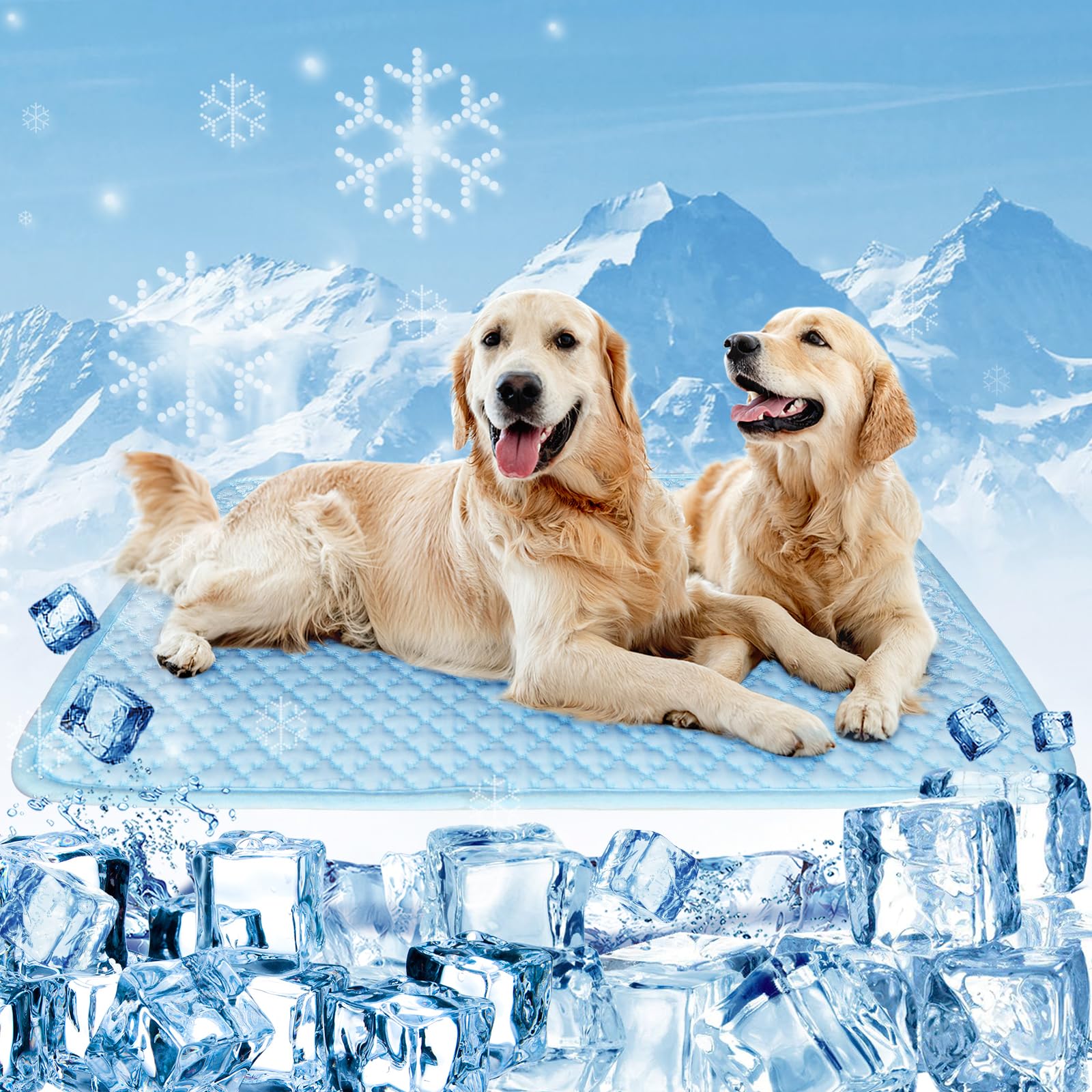 MeiLiMiYu Dog Cooling Mat Thicken Cooling Mat for Dogs Pet Self Cooling Pad Non-Slip Dog Cooling Bed for Indoor & Outdoor Car Seats (28 * 20in)