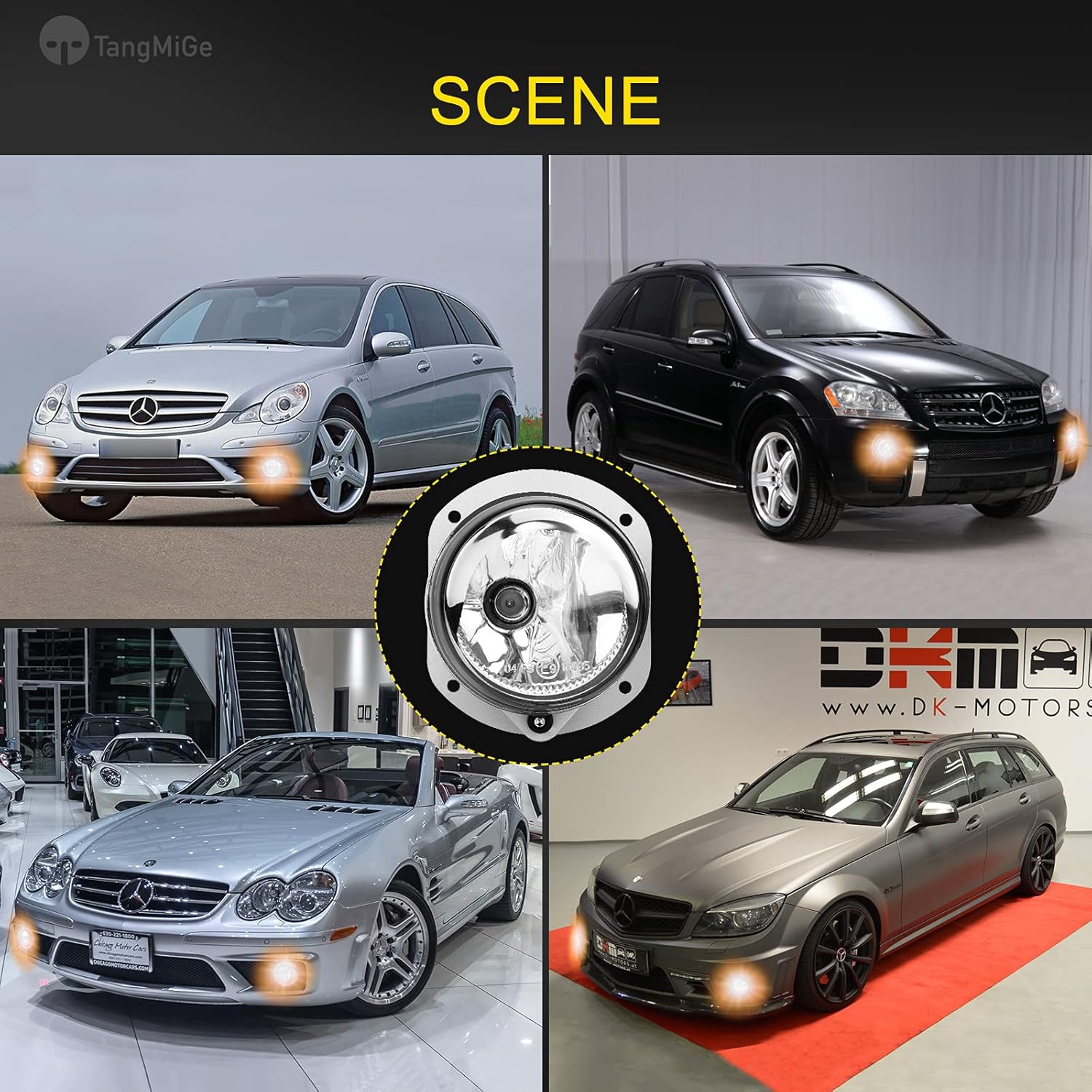 TangMiGe Fog Lights for Mercedes Benz C250 C300 C350 CL550 CL600 CLK350 ML320 ML450 ML550 R350 SLK300 SLK350 C63 CL63 CL65 CLK55 CLK63 ML63 SL63 SL65 SLK55 AMG, W204 W216 C209 W164 R171, 1 Pair