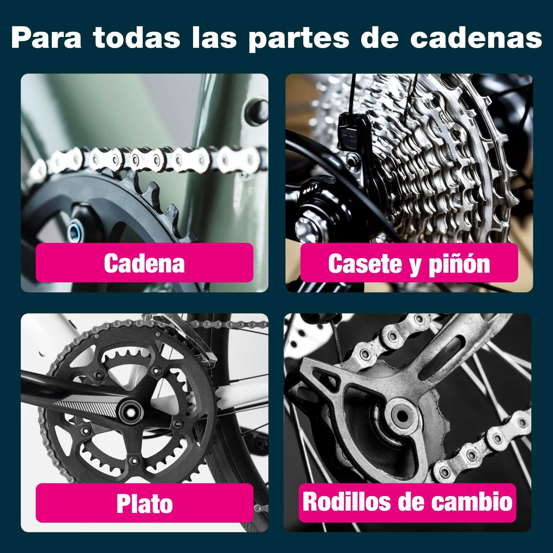bio-chem Limpiador de cadenas de bicicletas 5L + 750ml + accesorios | Desengrasante para la limpieza grasa bicicleta - Cadenas de bicis de carretera y de montaña