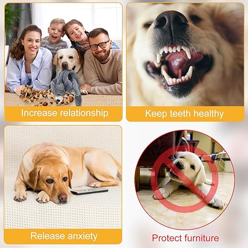 Miniatura 4 de Sratte 10 juguetes chirriantes para perros, sin relleno, juguetes arrugados para perros masticadores agresivos, juguetes de peluche para dentición