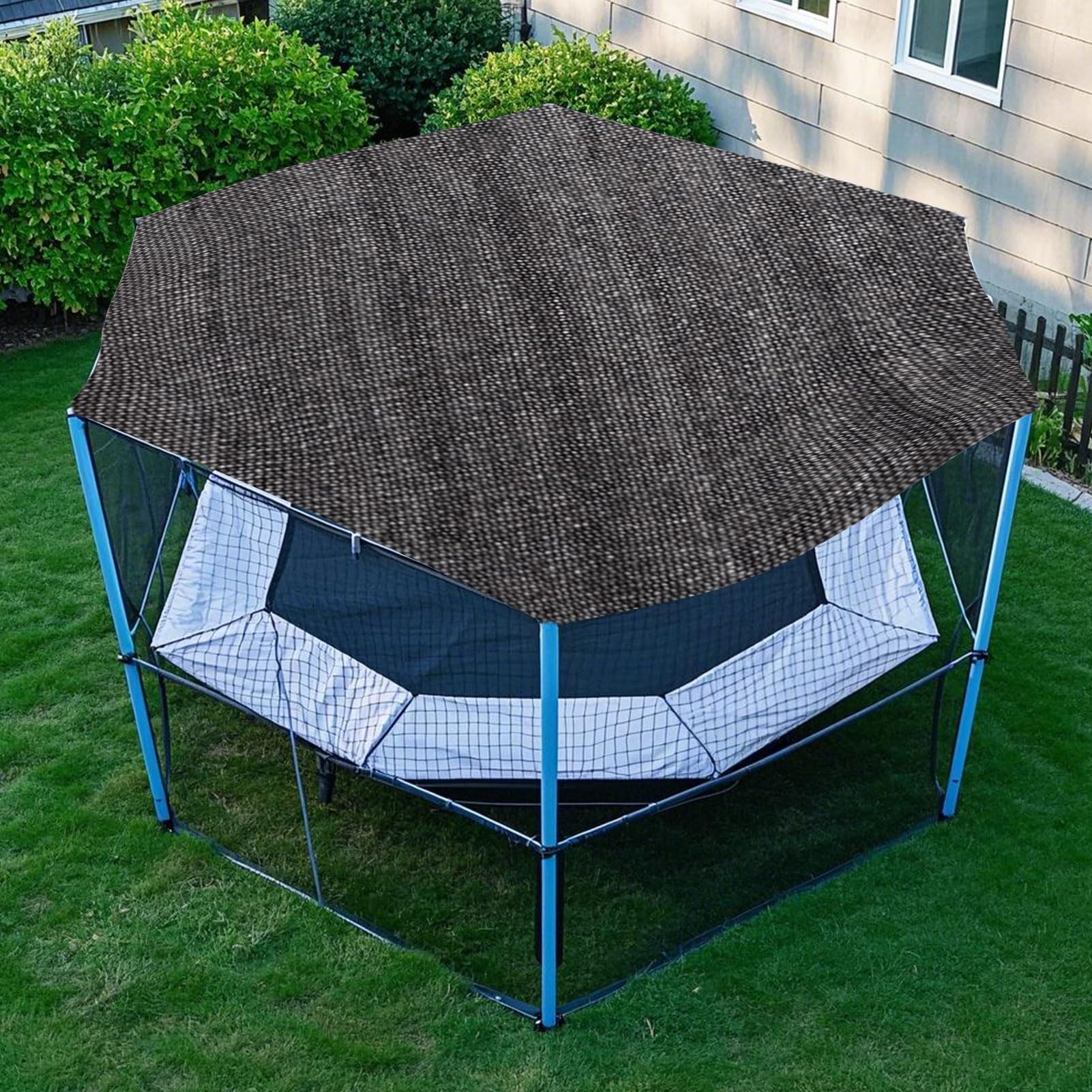 Bâche Protection Solaire Trampoline 305 Cm - Filet UV Respirant Noir Pour 8 Barres